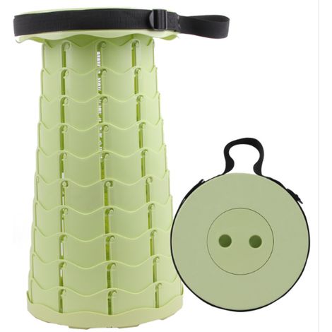 Tabouret télescopique en plastique Tabouret de pêche pliant extérieur Vert (1/4)