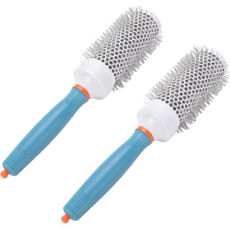 Brosse à Cheveux Ronde en Céramique, Brosse de Coiffure Professionnelle avec Dents en Nylon et Tube en Aluminium pour Usage Domestique en Salon, Ensemble de 2 Pièces, Conception (45) (1/5)