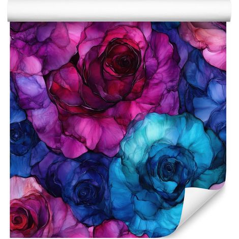 Papel pintado tinta violeta, azul, azul marino y morado 50x1000 cm (1/5)