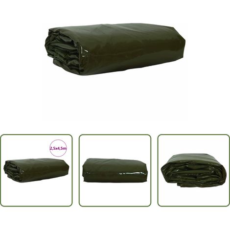 vidaXL Schutz vor Regen - Plane 650g / m² Olive Grün 2,5 x 4,5 m (1/5)