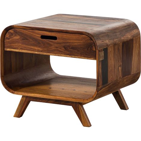Couchtisch Sheesham 60x50x50 dunkelbraun lackiert MAILAND 230