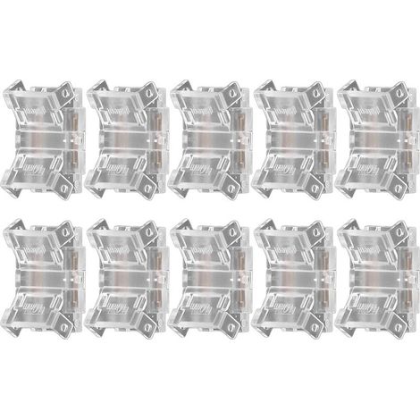 Connecteur Solderless LED 10mm 2Pin 10 Pièces - Connecteurs Rapides Sans Soudure pour Rubans LED, Matière PC Fiable (1/4)