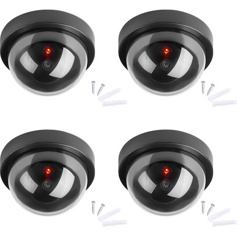 Caméras factices, Fausse de Sécurité Caméra Dôme CCTV avec LED Clignotant Lumière pour Les Entreprises Magasins Accueil, Usage Intérieur Extérieur,Fausse caméra Fausse caméra de surveillance Fausse su (1/5)