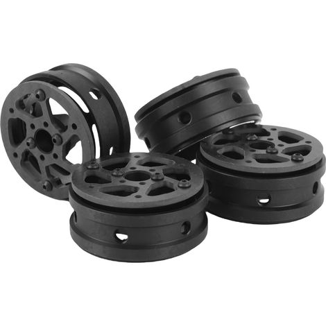 Jeu de Jantes de Voiture RC de 0,9 Pouces – Face en Fibre de Carbone + Remplacement en Alliage d'aluminium CNC pour SCX10 D90 Capra /10 Scale RC Crawler – Conception de Pneu à Visser avec (1/5)