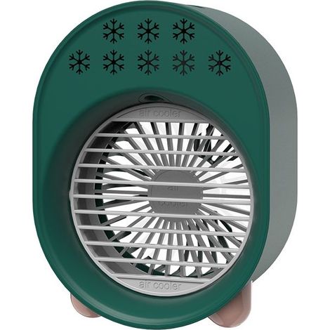 Tragbarer Tischventilator, Klimaanlage, dreistufiger Luftbefeuchter, grüne LED-Leuchte (1/5)