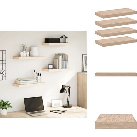 Schweberegale 4 Stk. 50x23,5x4 cm Holzwerkstoff - Schweberegal - Schweberegale - Regal - Regale (1/5)