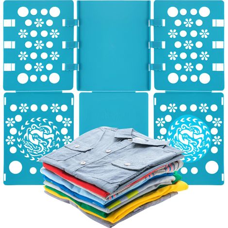 Plieuse Linge, Planche à Plier Le Linge Pliage Vetement Chemise Pulls Tee-Shirt pour Adultes et Enfants, Planche a Plier Le Linge 58 x 68CM Bleu (1/5)