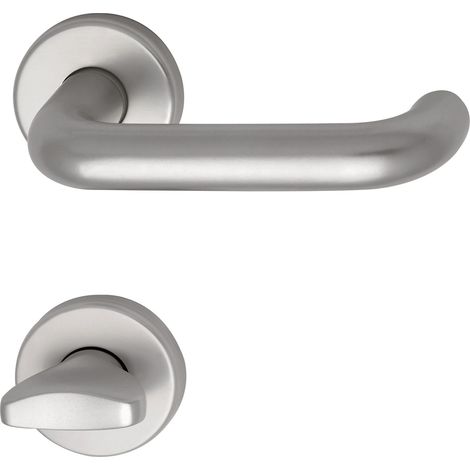 Türbeschlag WG 1700L  Türgriff für Innentür auf Rosette WC  silber eloxiert