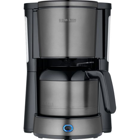Severin 9343 Cafetière acier, noir Nombre de tasse=8 minuteur, avec fonction café filtre (1/5)