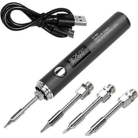 3,7 V DC, 2 A USB-Lötkolben-Set Typ-C, 5 Stufen, Temperatur einstellbar von 260–420 °C, Lötkolben-Schweißwerkzeug – JXLGV (1/5)