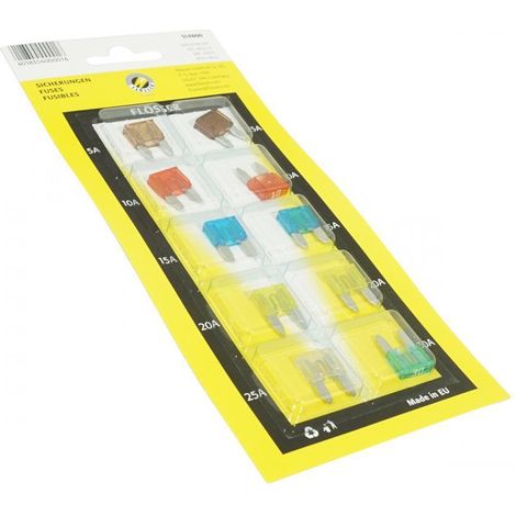 Los von 10 Minisicherungen 11x16x4mm flach steckbar flosser für (1/2)