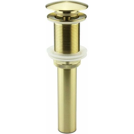 Desagüe automático para lavabo sin rebosadero, desagüe de latón, tapón de desagüe automático, dorado, BW03J-1 (1/4)