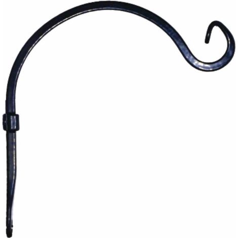 Wandhaken gebogen, 40 cm, schwarz wetterbeständig