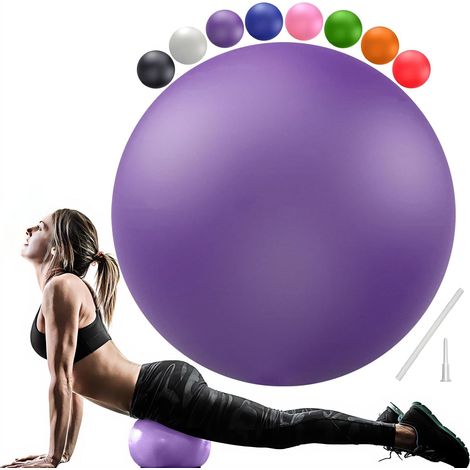 Ballon de Pilates souple - 25 cm - Petit ballon d'exercice - 1 pièce - Avec fonction de blocage des genoux - Convient pour la physiothérapie, le yoga, le renforcement du tronc et les abdominaux - Mini (1/3)