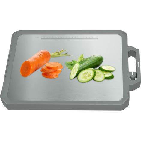 Planche À Découper Viande Double Face Planche À Découper Métallique Mat Anti-Dérapant Alimentaire Pour Préparation Légumes Pâtisserie Barbecue Maison Camping (1/5)