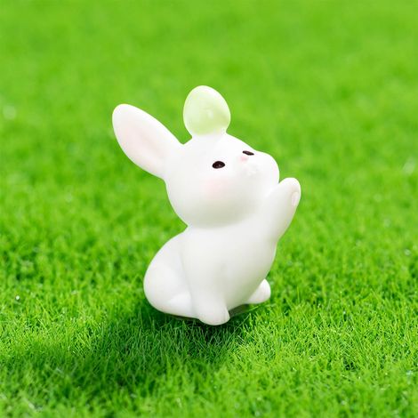 Figurine Lapin - Décor de Table de Pâques en Résine - Pour Bureau Voiture et Intérieur - 2 Pièces - 2,6 x 2,2 cm (1/5)
