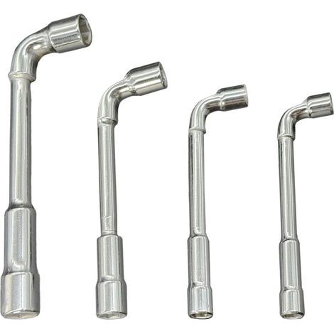 4pcs - Clé à pipe - Jeu de clés - Acier chrome vanadium - Réparation automobile et bricolage - Argent - 7mmx8mmx10mmx13mm (1/5)