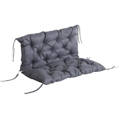 Sitzkissen Bank Gartenbank Auflage Bankauflage Polster 100 X 98 X 8 Cm Baumwolle Dunkelgrau