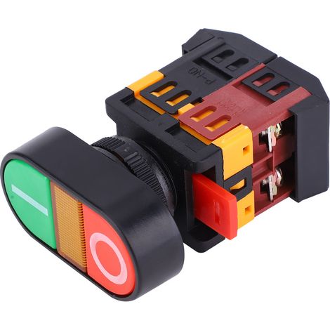 Bouton-poussoir double APBB-22/25N avec éclairage LED, interrupteur momentané non NC (220 V CA) (1/5)