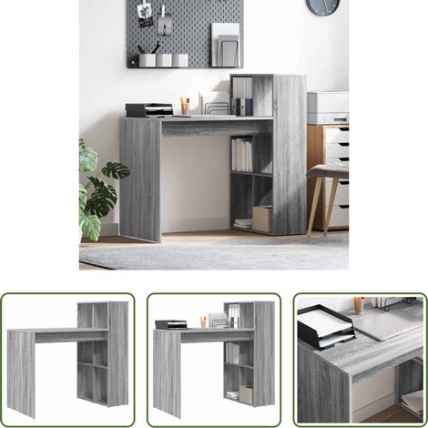 Schreibtisch Grau - Schreibtisch Graues Sonoma 108 x 55 x 103.5 cm Holzwerkstoff (1/5)