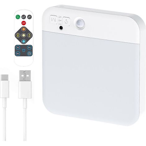 Plafonnier rechargeable à détecteur de mouvement avec télécommande - Plafonnier sans fil fonctionnant sur piles (1/4)