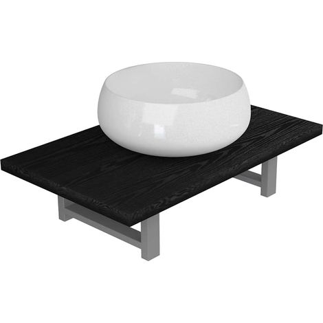 Maison Exclusive - 2-tlg. Badmöbel-Set Keramik Schwarz