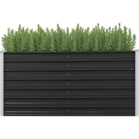 Lit surélevé de jardin Anthracite 160x40x77 cm Acier galvanisé (1/5)