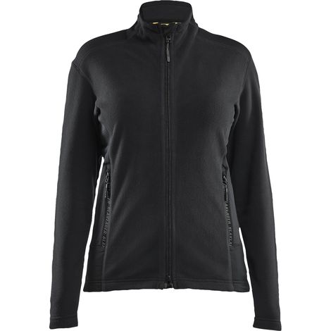 Chaqueta de trabajo de micropolar para mujer 4766 - Negro/Gris medio S
