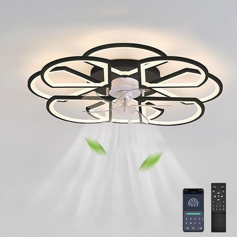 Ventilateur de plafond avec lumières, ventilateur de lustre LED à intensité variable avec télécommande et application, 6 vitesses de vent, 80 cm (1/5)