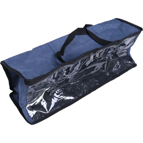 Sac de rangement transparent en film PVC de grande capacité, anti-poussière, pour la maison et les voyages, bleu foncé. (1/5)