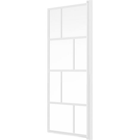Parete per vasca da bagno girevole stile industriale 70 x 140 cm Bianco opaco Vetro - RIVANON (1/4)