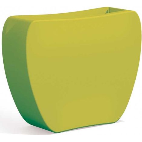 Pot de fleurs design moderne 100 x 31 x 80 cm en polymère vert résistant pour l'intérieur et l'extérieur - Fabriqué en Italie - Monacis (1/2)
