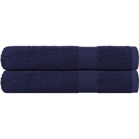 Serviettes de sauna FROGN, lot de 2, bleu marine, 80 x 200 cm, 360 g/m²