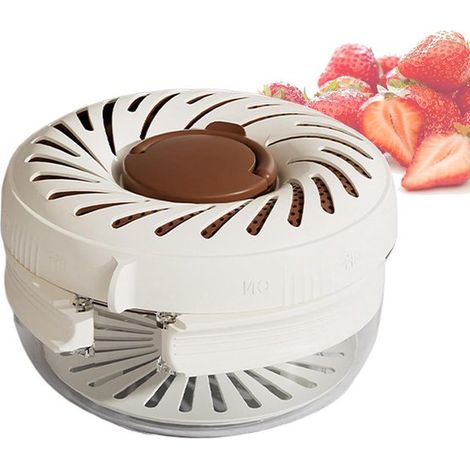 Cesta escurridora de cocina - Colador para verduras - Preparación de alimentos - Mango plegable - 17 x 17 x 11,5 cm - Marrón (1/5)