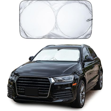 Pare-soleil de pare-brise de voiture avec sac de rangement (59" x 29")