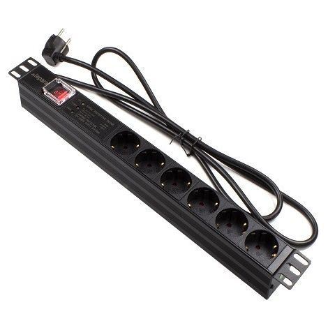 Regleta Rack 19" 6 X Schuko Con Interruptor Y ProtecciÃ³n Lapara Networking (1/5)