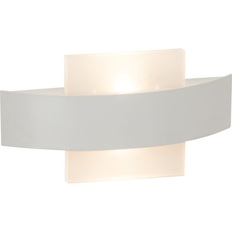 BRILLIANT lampe Solution Applique murale LED 26cm carré blanc 2x LED 3,5 W intégrées (COB), (335lm, 3000K) Échelle A ++ à E Sortie de lumière de haut en bas (1/3)