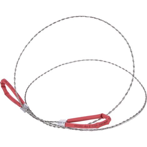 1 - Scie à fil - Acier inoxydable - Coupe bois et métal - Pour camping randonnée survie extérieur - Rouge - 70x55 cm (1/4)