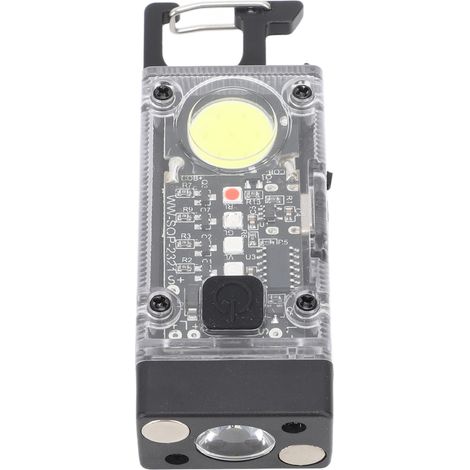 Mini lampe torche LED COB rechargeable par USB, petite lampe de poche portable avec porte-clés et base magnétique pour la course à pied en extérieur. (1/5)