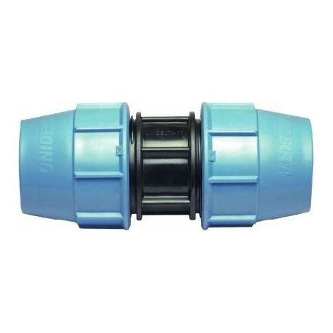 Raccord d'eau PE 40×40 - Noir/Bleu - Résistant à la haute pression - Résistant aux UV - Pour l'eau potable