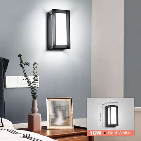 Moderne LED Außenwandleuchte 16W Kaltweiß, IP65 Wasserdicht, Up & Down Beleuchtung für Garten, Terrasse, Balkon und Hauswand