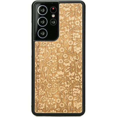 Custodia in legno per Samsung Galaxy S21 Ultra FIORI SELVATICI ANIEGRE (1/3)