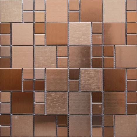 MOSAIQUE INOX MIX MARRON 1 PLAQUE 30,5 x 30,5 CM CASA LINEA