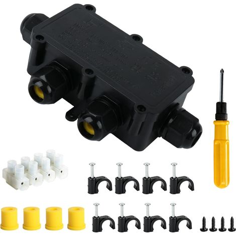 Boîte IP68 4 Voies, Connecteur Étanche Extérieur, 4-11mm Boîte de dérivation étanche IP68 4 voies pour câbles 4-8mm et 6-11mm. Connecteur électrique pour usage extérieur. (1/5)