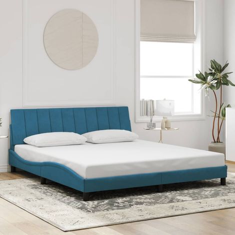 vidaXL Giroletto senza Materasso Hanko Blu 180x200 cm in Velluto (1/4)