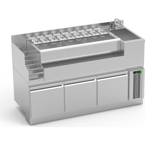 Bar Lynx Module Réfrigéré à Pyramide - Evier à Droite - Eratos