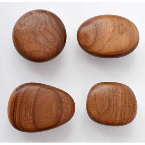 Cuatro ganchos de madera, perchas decorativas, adornos de madera hechos a mano. (1/2)