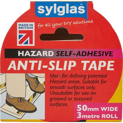 Premium Black & Yellow Anti-Slip Tape 50mm x 3m by Sylglas – Hazard Warning Non-Slip Safety Tape