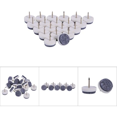 20 weiße Möbelgleiter, 24 mm – Bodenschoner für Tische und Stühle, rutschfest, zum Selbermachen (1/5)