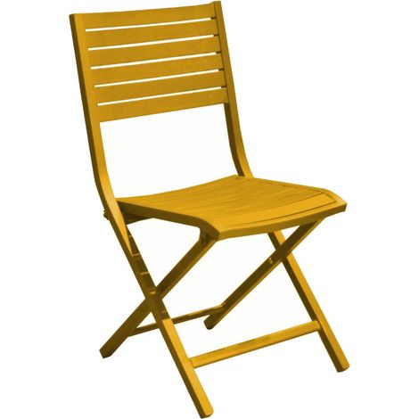 PROLOISIRS Chaise pliante - LUCCA - Aluminium époxy - Lattes miel